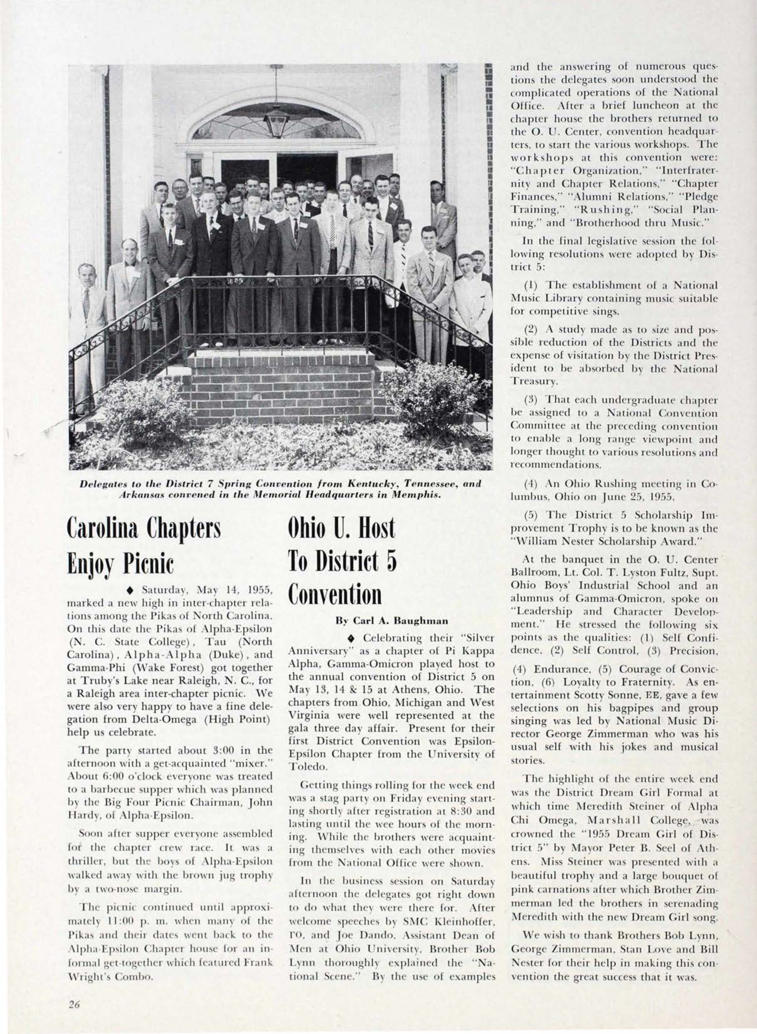 Delegates To The District 7 Spring Convention Photograph, September 1955